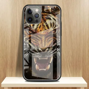 Чехол из стекла Lion Wolf для Apple iPhone 14 13 Pro 11 12 7 8 Plus SE 2022 XR X XS Max 6 6S, закаленный чехол для телефона iPhone 14 Plus