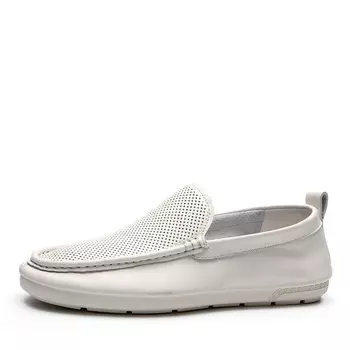 Белые мокасины из кожи