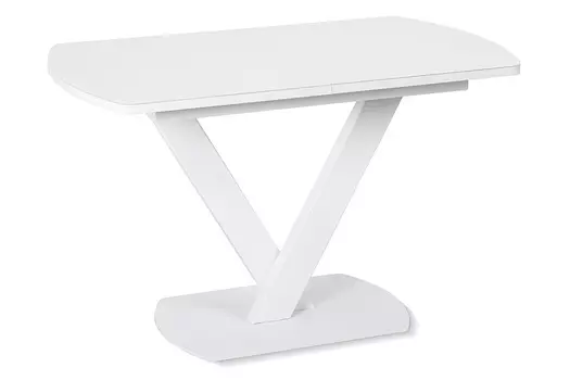Стол раскладной BRUNO 120 WHITE GLASS W