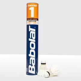 Воланы для бадминтона 1, перо\пробка, в упак 12шт Babolat белый