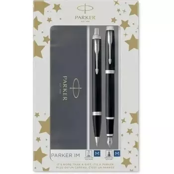 Набор ручек Parker IM Core FK221 (CW2093215) Black CT сталь нержавеющая подар.кор. ручка перьевая, ручка шариковая