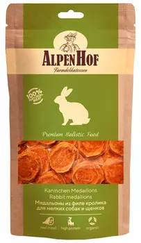 Лакомство AlpenHof для собак маленьких пород и щенков медальоны с кроликом 50 гр (1 уп)