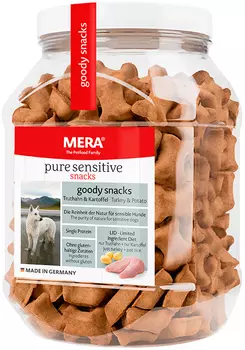 Лакомство Mera Pure Sensitive Goody Snacs Truthahn &amp; Kartoffel беззерновое для собак с чувствительным пищеварением снеки с индейкой и картофелем 600 гр (1 шт)