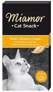 Лакомство Miamor Cat Snack Cream Multi-vitamin для кошек кремовое с мультивитаминами 6 шт х 15 гр (90 гр)