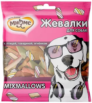 Лакомство мнямс жевалки Mixmallows для собак с птицей, говядиной и ягненком (150 гр)