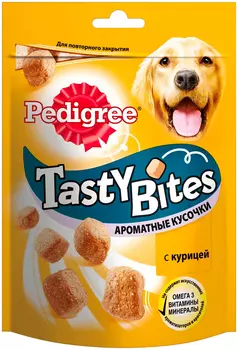 Лакомство Pedigree Tasty Bites для собак ароматные кусочки с курицей (130 гр)