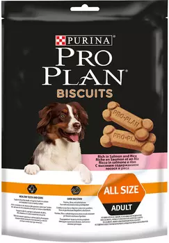 Лакомство Pro Plan Biscuits для собак с лососем и рисом (400 гр)