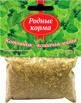 Лакомство родные корма котовник кошачья мята (10 гр)
