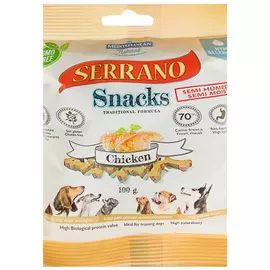 Лакомство Serrano Snacks для взрослых собак всех пород снеки с курицей 100 гр (1 шт)