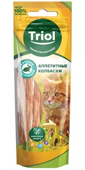 Лакомство Triol для кошек колбаски аппетитные с кроликом и курицей 40 гр (1 шт)