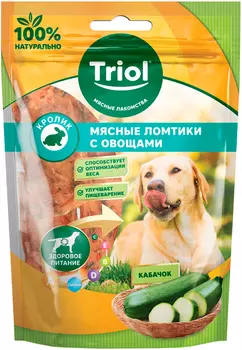 Лакомство Triol для собак ломтики мясные с кроликом и кабачком 70 гр (1 шт)