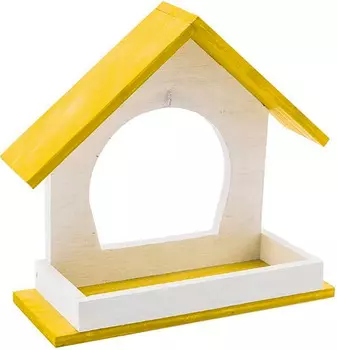 Кормушка уличная для птиц Дарэлл Конфетти дерево желтая 21,5 х 8 х 19,5 см (1 шт)