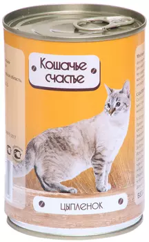 кошачье счастье для взрослых кошек с курицей (410 гр х 20 шт)
