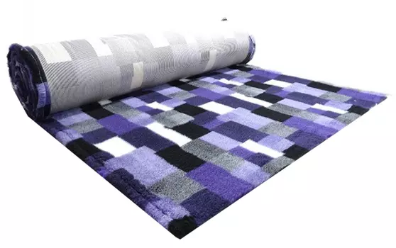 Коврик меховой фиолетовый/угольный в клетку 1 х 1,6 м ProFleece (1 шт)