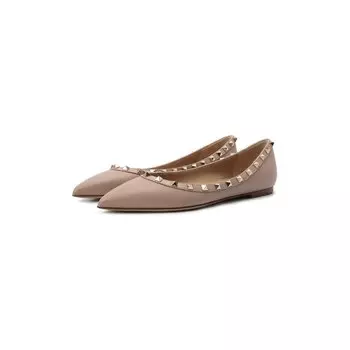 Кожаные балетки Rockstud Valentino