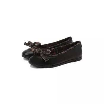 Кожаные балетки Fendi