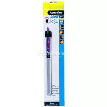 Aqua One Glass Heater 200W - Терморегулятор для аквариумов, 200 Вт, 27,5 см