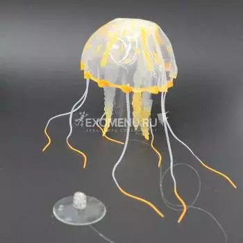 Декор из силикона "Медуза" плавающая (оранжевая) 10*20 см