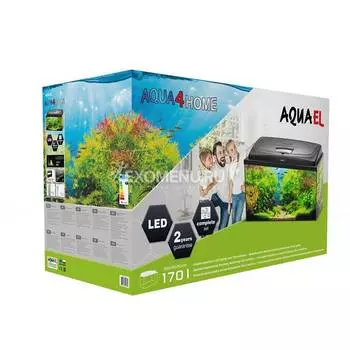 Аквариум AQUAEL AQUA4 HOME 100 фигурный (100х42х59 см),170 л, фильтр Fan-3, нагр. PLATINIUM 150 Вт, съемный светодиодный модуль Retro Fit Leddy Tube SUNNY 16 W / 6500 К - 2 шт