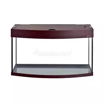 Аквариум AquaPlus 115 (800х350х490-6) фигурный со светильником LUX 2х18Вт. махагон