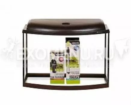 Аквариум AquaPlus STD Ф70 венге (600х300х460-5) фигурный, 62 л., со светильником 1х15Вт. + оборудование (помпа Fan-1, рег. нагреватель T75)