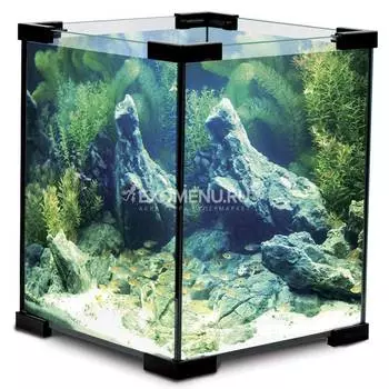 Аквариум Laguna "Crystal" 6001B, 15л, черный, 250*250*250 мм