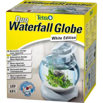 Аквариум Tetra Duo WaterFall Globe 6.8l, белый, диаметр 27,9 см