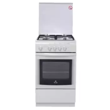 Газовая плита De Luxe 5040.44г (кр) чуг. решетки белый
