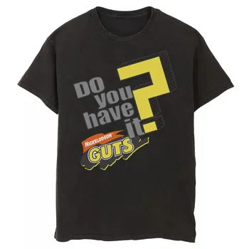 Мужская футболка Guts Do You Have It Vintage вопрос с логотипом и графическим рисунком Nickelodeon, черный