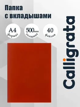 Папка с 40 вкладышами а4, 500 мкм, calligrata, текстура