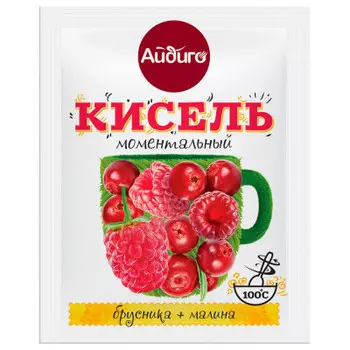 Кисель айдиго моментальный 30 г брусника+малина
