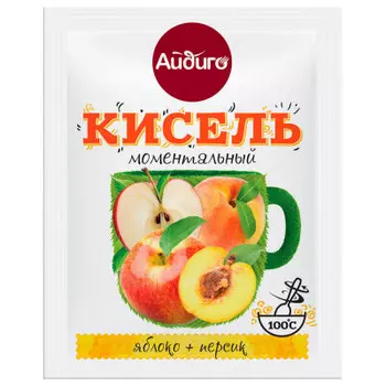 Кисель айдиго моментальный 30 г яблоко+персик
