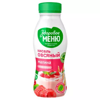 Кисель здоровое меню 0.25 л овсяный с малиной пл бут