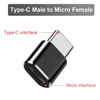 USB адаптер для Samsung S10 Huawei Micro to Type C чёрный