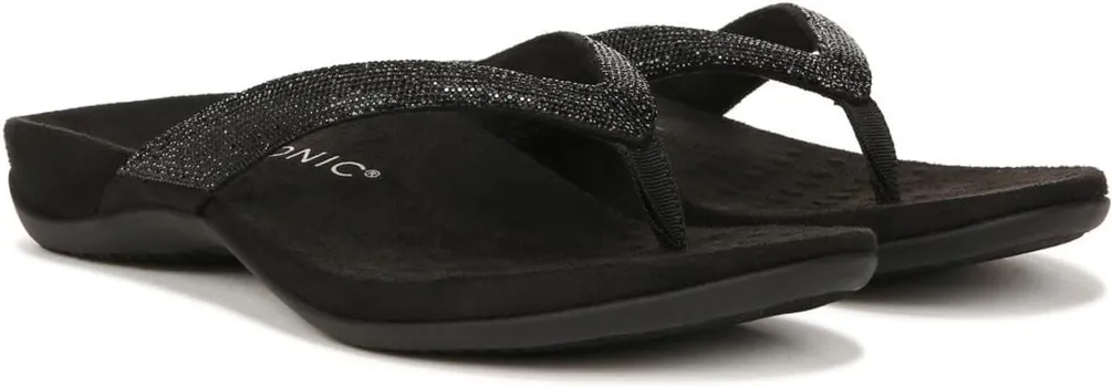 Сандалии на плоской подошве Dillon Shine VIONIC, цвет Black Rhinestone