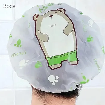 Шапочка для купания для женщин, водонепроницаемый чехол для душа для дома, шапочка для душа для взрослых для детей, чехол для волос на кухне, чехол для волос с защитой от масляного дыма розовый