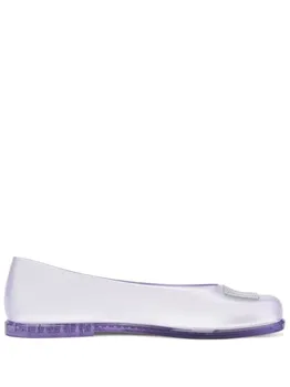 Marc Jacobs балетки с тисненым логотипом из коллаборации с Melissa, фиолетовый