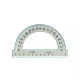 Транспортир Koh-I-Noor 12,5 см 180 градусов, с линейкой, пластик