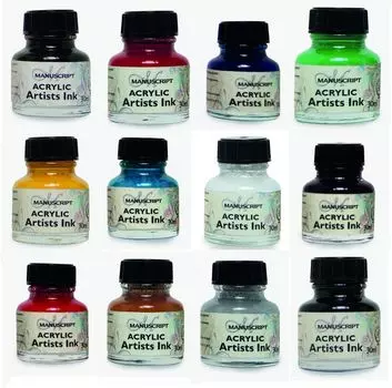 Тушь акриловая Manuscript "Acrylic Artists Ink" 30 мл, сепия
