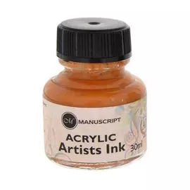 Тушь акриловая Manuscript "Acrylic Artists Ink" 30 мл, золотой