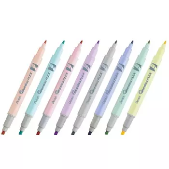 Текстовыделитель двусторонний Pentel "Illumina flex" 1,0 - 3,5 мм, перо скошенное, голубой