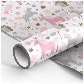 Упаковочная бумага глянцевая MESHU "Unicorns" 70*100 см, 90 г