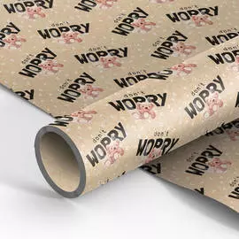 Упаковочная бумага крафт MESHU "Don't worry" 70*100 см, 70 г