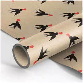 Упаковочная бумага крафт MESHU "Swallows" 70*100 см, 70 г