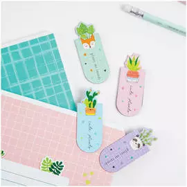 Закладки магнитные для книг MESHU "Succulent" 4 шт, 70*165 мм