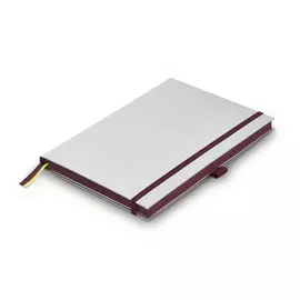 Записная книжка LAMY А5 192 стр, жесткая обложка серебристого цвета, обрез пурпурный