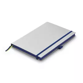 Записная книжка LAMY А5 192 стр, жесткая обложка серебристого цвета, обрез синий