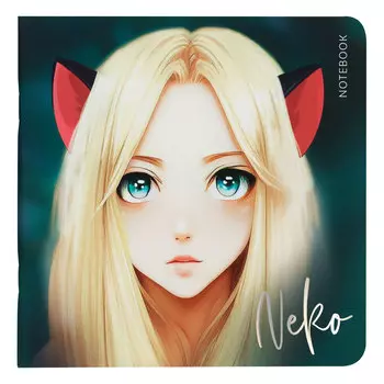 Записная книжка MESHU "Neko" 170*170 мм 40 л, soft-touch ламинация, без линовки