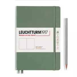 Записная книжка нелинованная Leuchtturm A5 251 стр., твёрдая обложка, оливковый