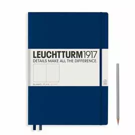 Записная книжка нелинованная Leuchtturm Master A4+ 235 стр., твердая обложка темно-синяя